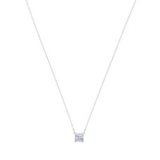 ATTRACT NECKLACE, WHITE, RHODIUM PLATED